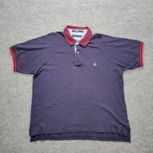Tommy Hilfiger Polo Shirt Mens XL Blue Short Sleeve‎ Golf Preppy Casual